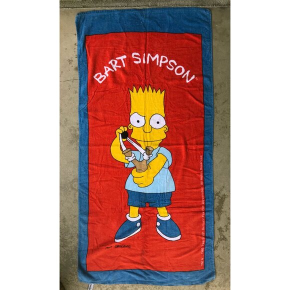 Vintage Bart Simpson Beach Towel - Picture 1 of 3